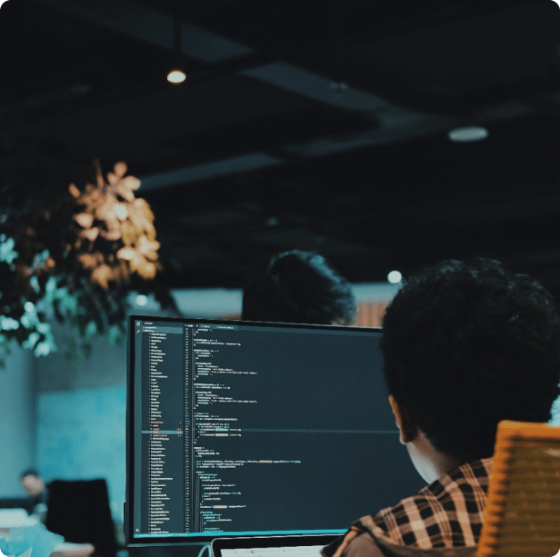 programmer working on a coding project