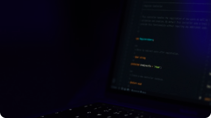 dark computer screen with code on it