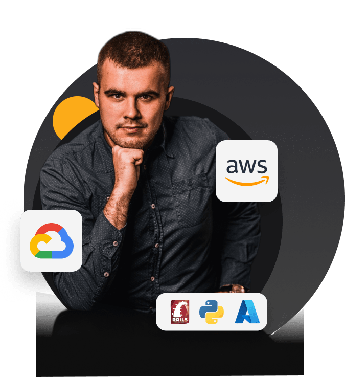 graphic with man